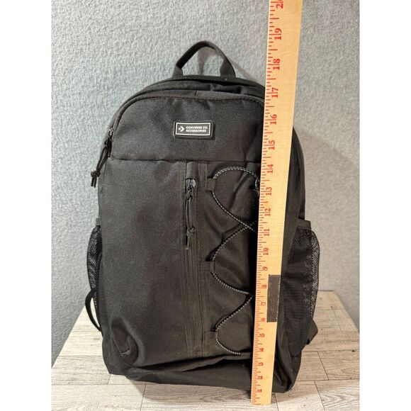 Converse CO Accessories Transition Unisex Jet-Black Zipper Backpack Bag CVVB14 - Picture 5 of 13